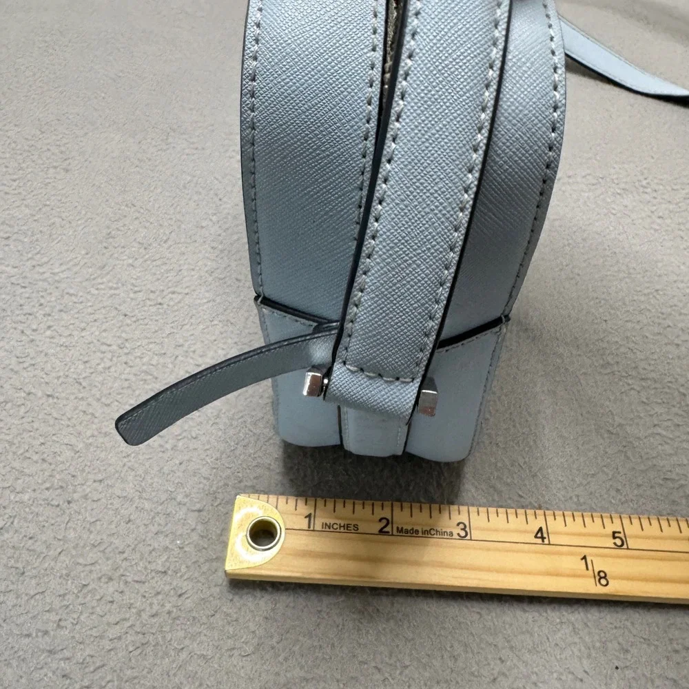 Kate Spade Crossbody Bag Womens Small Blue Saffiano Leather Camera Purse